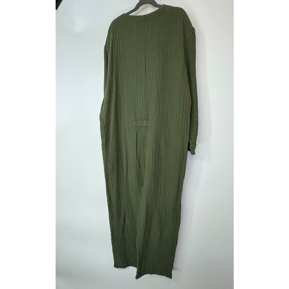 The Great. The Union Cotton-gauze Jumpsuit In Green M - Picture 5 of 6
